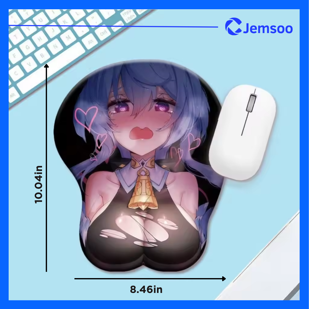 Anime Pink 3D Chest Mouse Pad | Jemsoo™