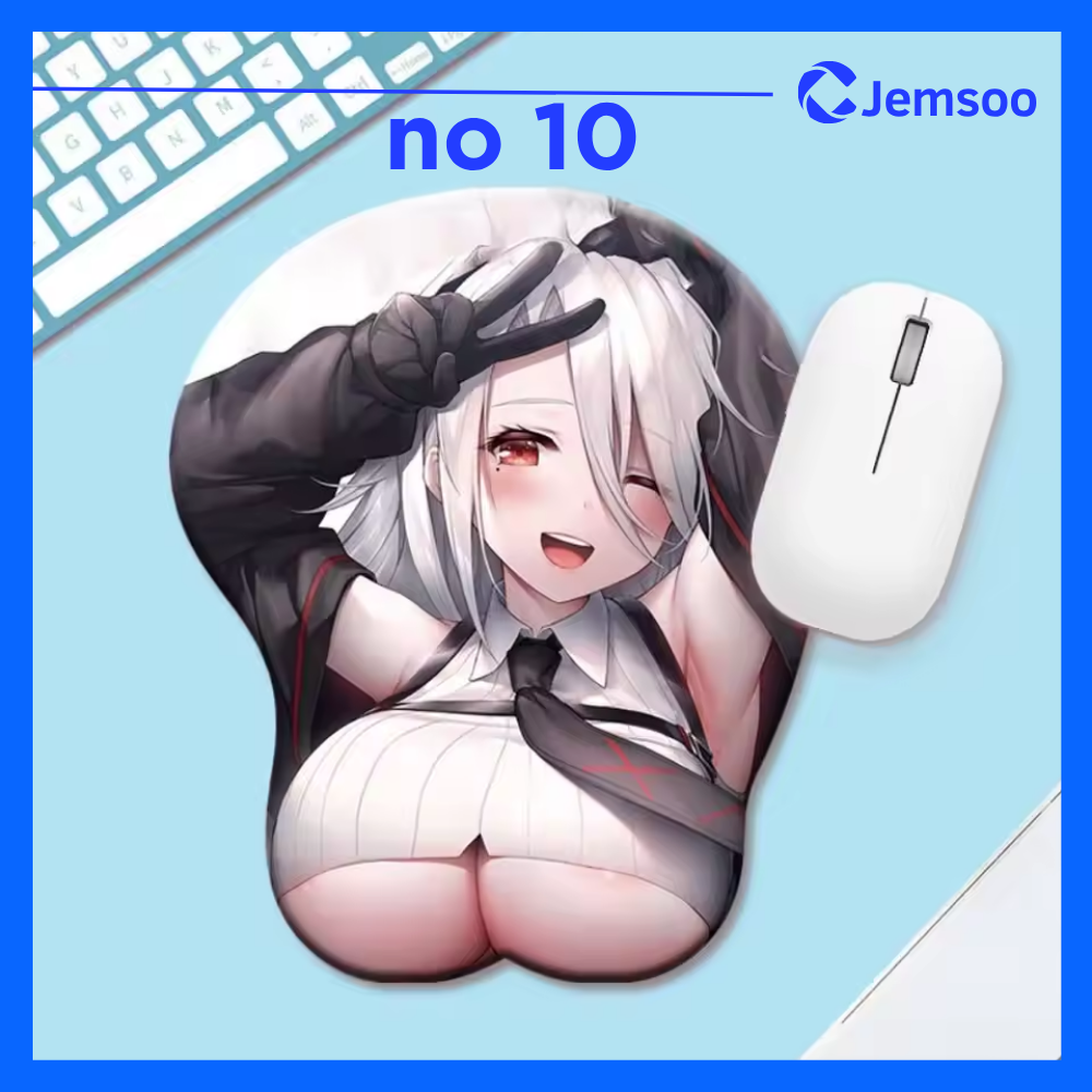 Anime Pink 3D Chest Mouse Pad | Jemsoo™