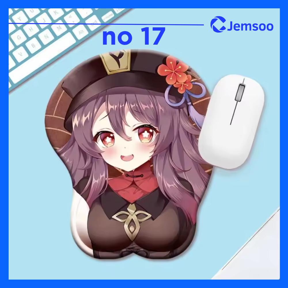 Anime Pink 3D Chest Mouse Pad | Jemsoo™