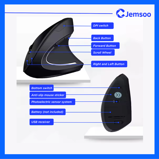 Vertical Mouse Ergonomic | Jemsoo™