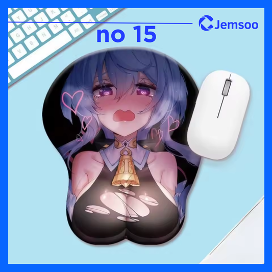 Anime Pink 3D Chest Mouse Pad | Jemsoo™