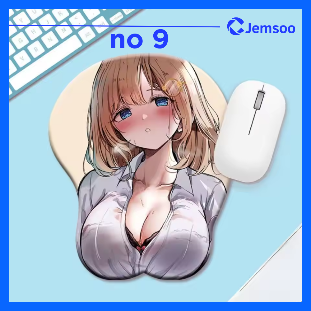 Anime Pink 3D Chest Mouse Pad | Jemsoo™